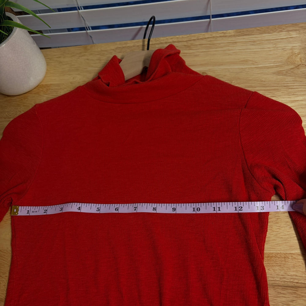 Women's Aerie Red Ribbed Turtleneck Bodysuit Size Small Soft and Stretchy - Picture 4 of 4